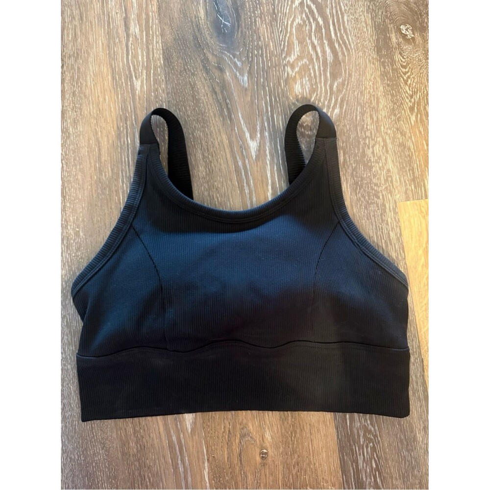 Offline By Aerie Black Ribbed Support Sports Bra